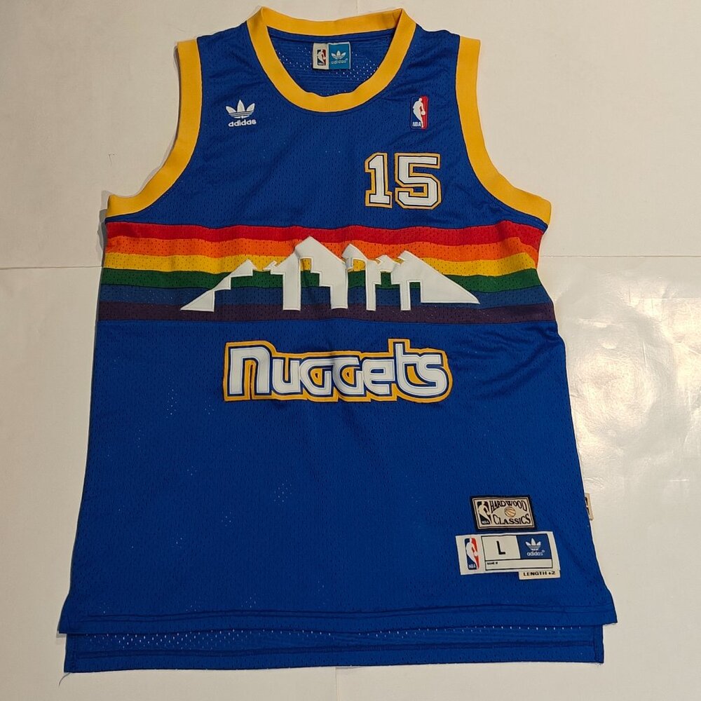 NBA JERSEY DENVER NUGGETS CARMELO ANTHONY ADIDAS SWINGMAN MEN'S SIZE L VINTAGE